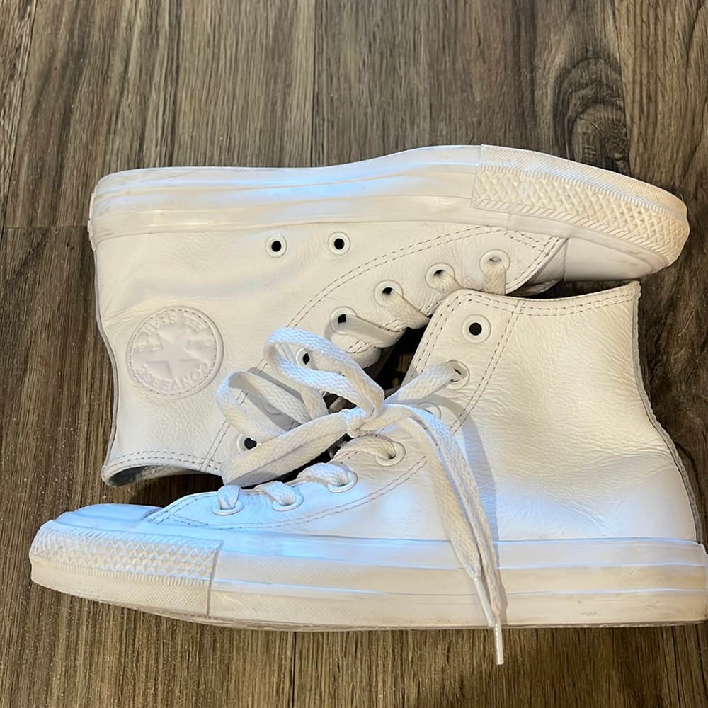 Converse white hi tops